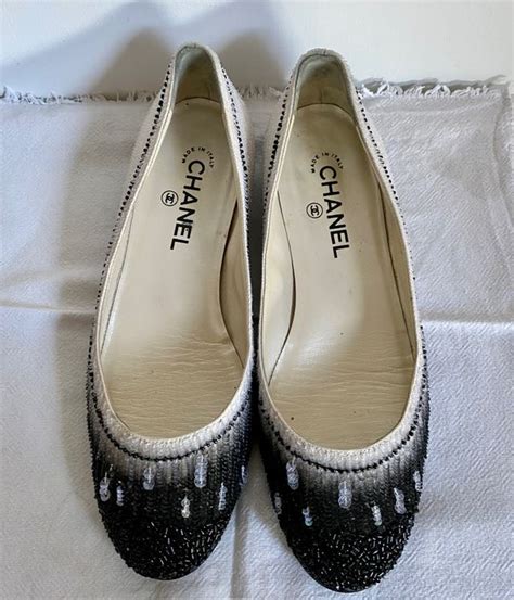 Scarpette Chanel in Pelle Grigio taglia 38 EU 